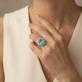 18K 白金帕拉伊巴钻石戒指