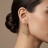 18K Yellow Gold Rose Cut Diamond Earrings