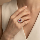18K White & Rose Gold Ruby Diamond Ring