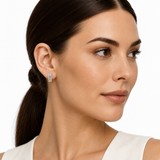 Platinum 950 & 18K White Gold Diamond Earring