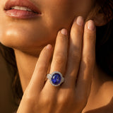18K White Gold Tanzanite & Diamond Ring