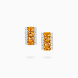 18K White & Yellow Gold Sapphire & Diamond Earrings