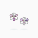 18K White & Rose Gold Sapphire & Diamond Earrings