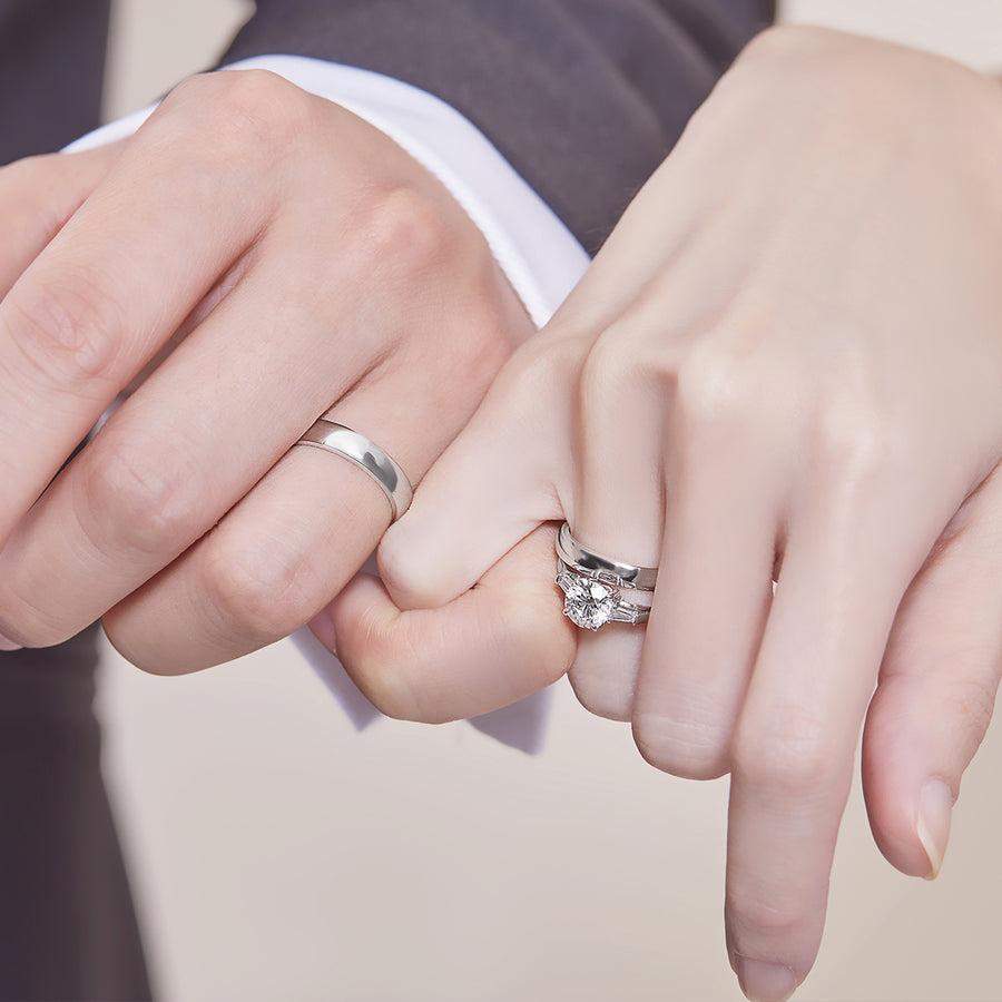 18K 白金结婚戒指