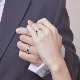 18K 白金钻石结婚戒指