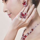 18K White & Rose Gold Ruby & Diamond Ring