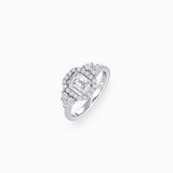 18K White Gold Emerald Cut Diamond Ring