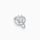 18K White Gold Heart Shaped Diamond Ring