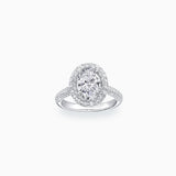 18K White Gold Oval Shaped Diamond Ring