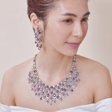 18K White & Rose Gold Fancy Color Sapphire Earrings