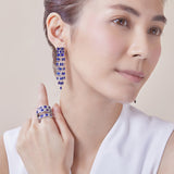 18K White Gold Sapphire & Diamond Earrings