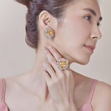 18K White & Yellow Gold Diamond Earrings