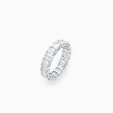 18K White Gold Emearld Cut Diamond Eternity Ring