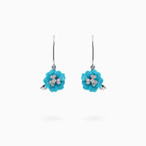 18K White Gold Turquoise & Diamond Earrings