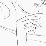 18K 白金海蓝宝石和钻石戒指