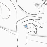 18K 白金海蓝宝石和钻石戒指