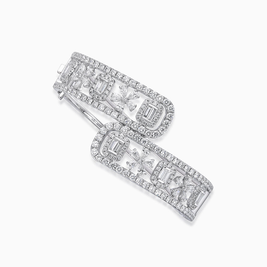 18K White Gold Diamond Bangle