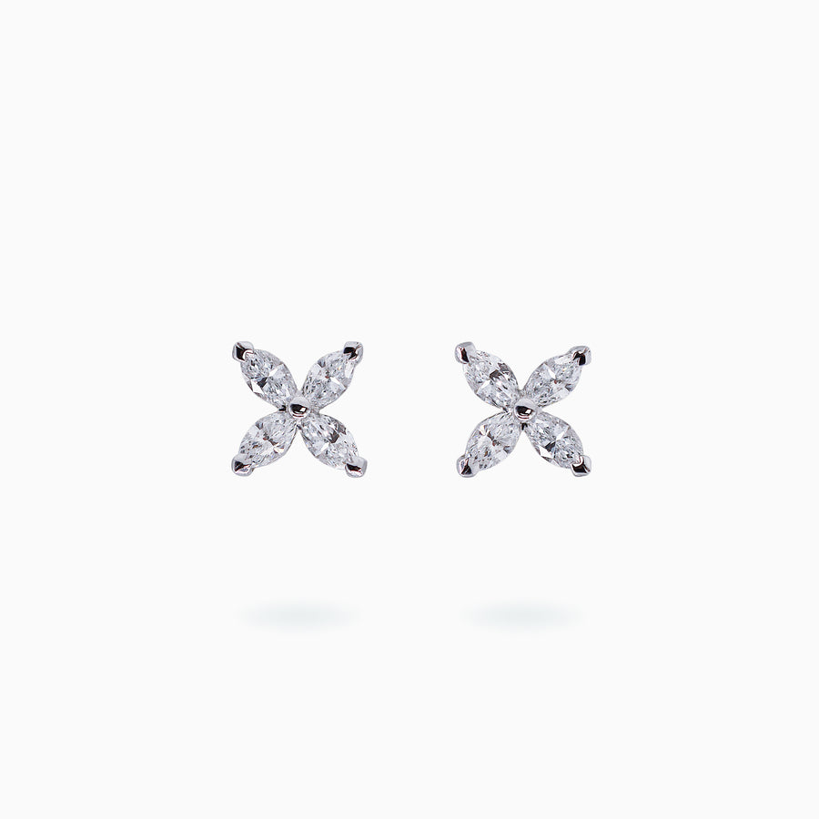18K White Gold Diamond Earrings