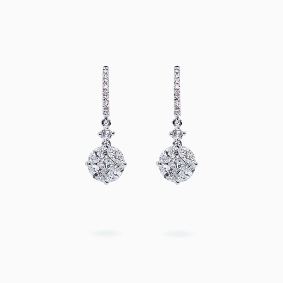 18K White Gold Diamond Earrings
