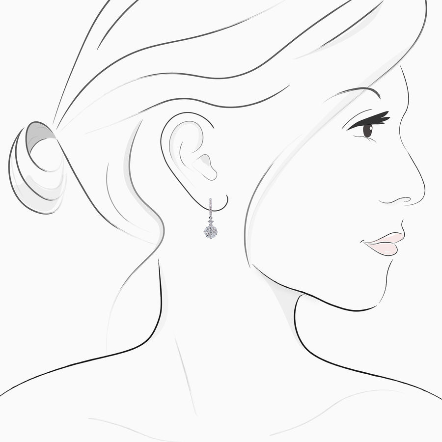 18K White Gold Diamond Earrings