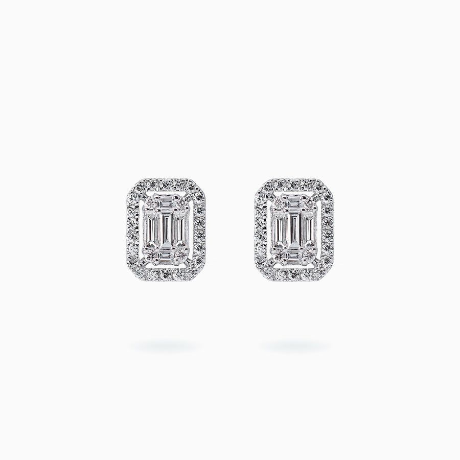 18K  White Gold Diamond Earrings