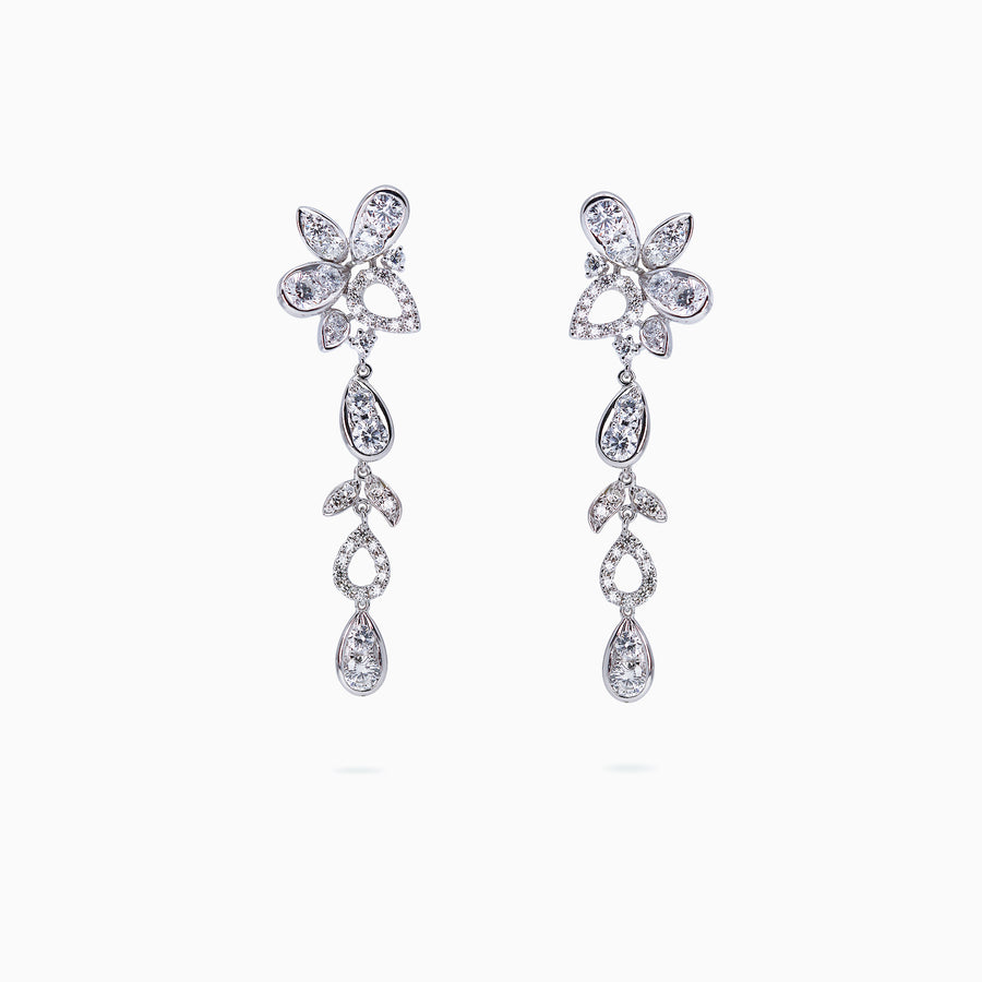 18K White Gold Diamond Earrings