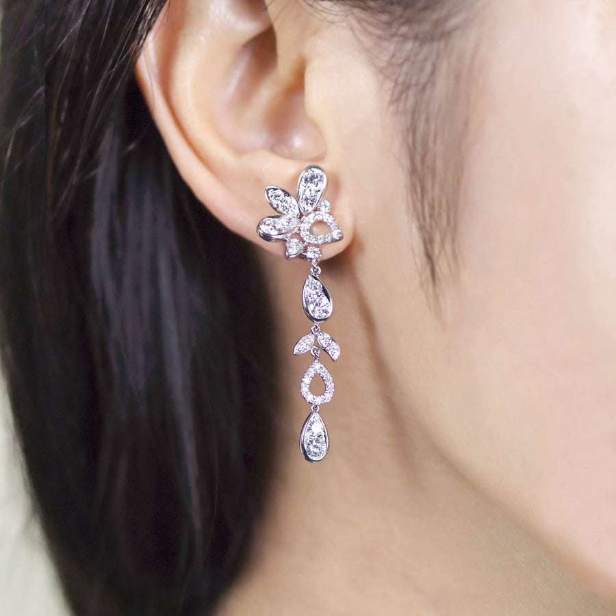 18K White Gold Diamond Earrings