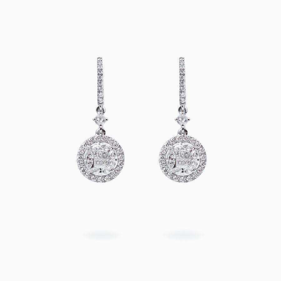 18K White Gold Diamond Earrings