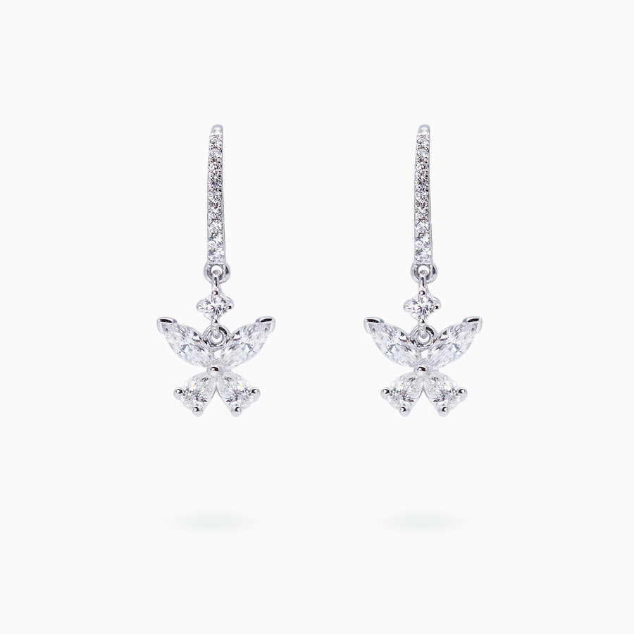 18K White Gold Diamond Earrings