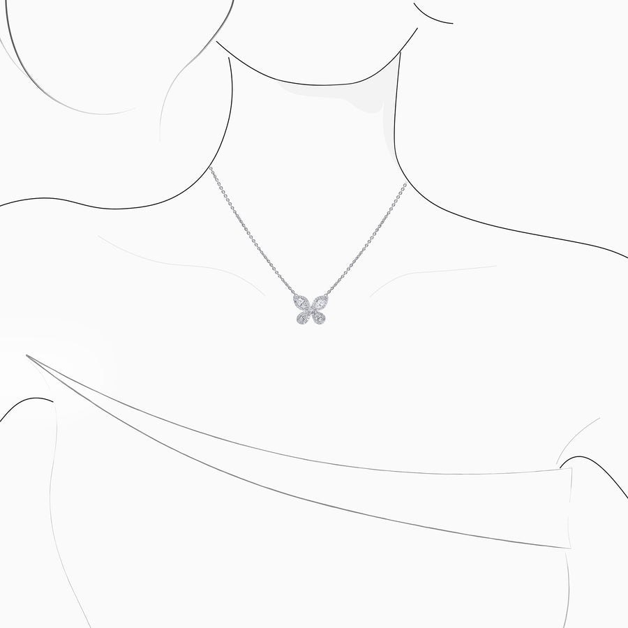 18K White Gold Diamond Necklace