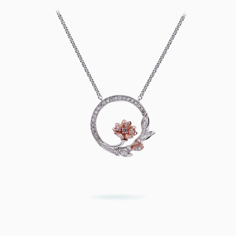 18K White & Rose Gold Diamond Necklace