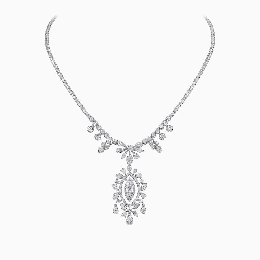 18K White Gold Diamond Necklace