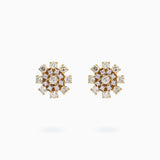 18K White & Yellow Gold Diamond Earrings