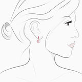 18K White & Rose Gold Fresh Water Pearl & Sapphire Earrings