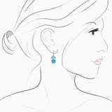 18K White Gold Turquoise & Diamond Earrings