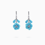18K White Gold Turquoise & Diamond Earrings