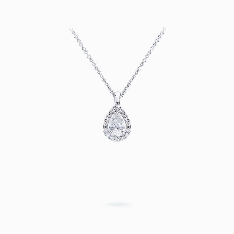 18K White Gold Diamond Pendant