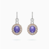 18K White & Rose Gold Lavender Jade & Diamond Earrings