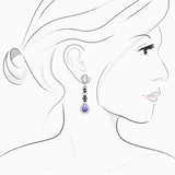 18K White Gold Jade & Diamond Earrings