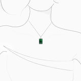 18K 白金翡翠和钻石吊坠