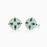 18K White Gold Emerald & Diamond Cufflinks