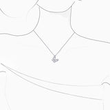 18K 白金钻石吊坠