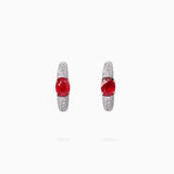 18K White & Rose Gold Ruby & Diamond Earrings
