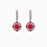 18K White & Rose Gold Ruby & Diamond Earrings