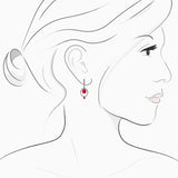 18K White & Rose Gold Ruby & Diamond Earrings