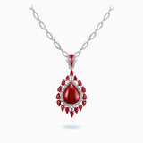 18K White & Rose Gold Ruby & Diamond Pendant
