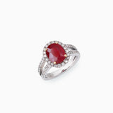 18K White & Rose Gold Ruby Diamond Ring