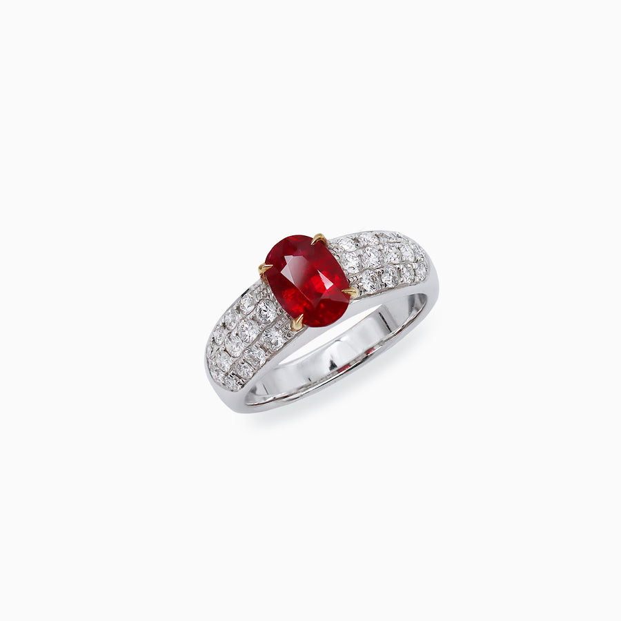 18K White & Rose Gold Ruby Diamond Ring