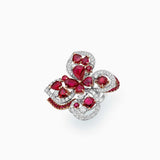 18K White & Rose Gold Ruby & Diamond Ring