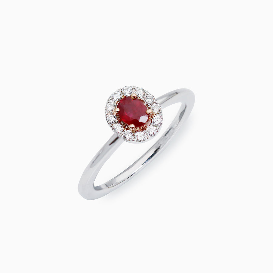 18K White Gold Ruby & Diamond Ring